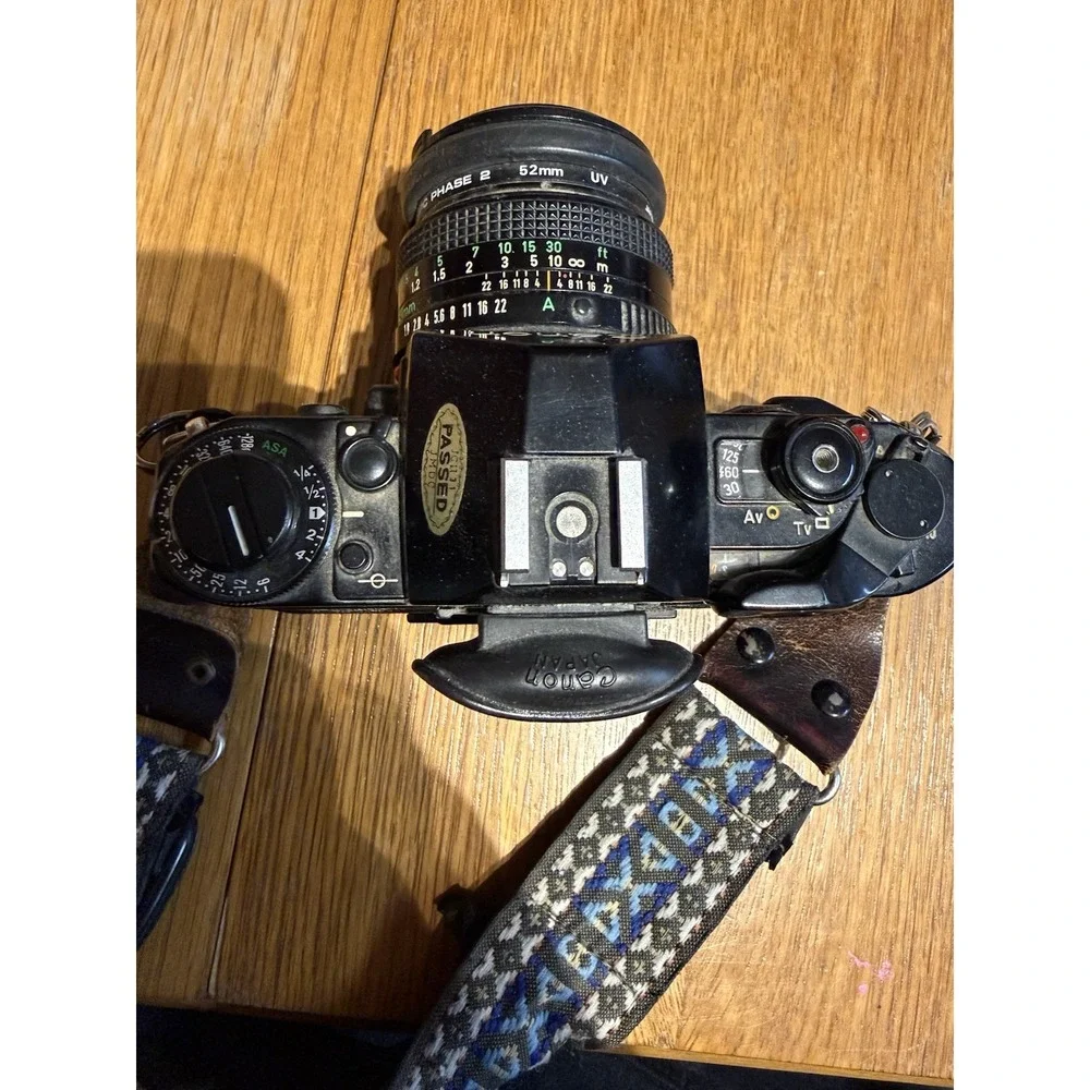 Canon A-1 35mm Film Camera‎ Kit Tested Working FD 70-210mm Lens Flash As-Is